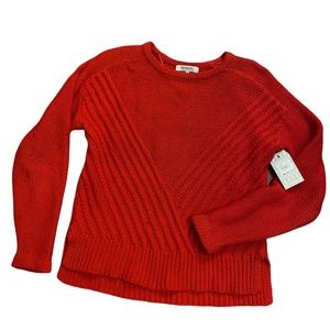 Sandwich designer red knit sweater with ribbing NWT fall/ winter …